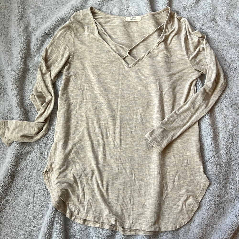 a.gain Cream Long Sleeve Tunic